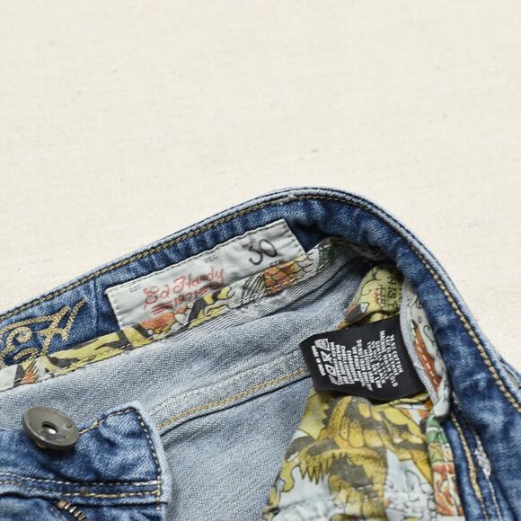 Ed Hardy Women's Skinny Jeans Zip Cotton Blue Size 30 Punks Not Dead Denim - Picture 7 of 8